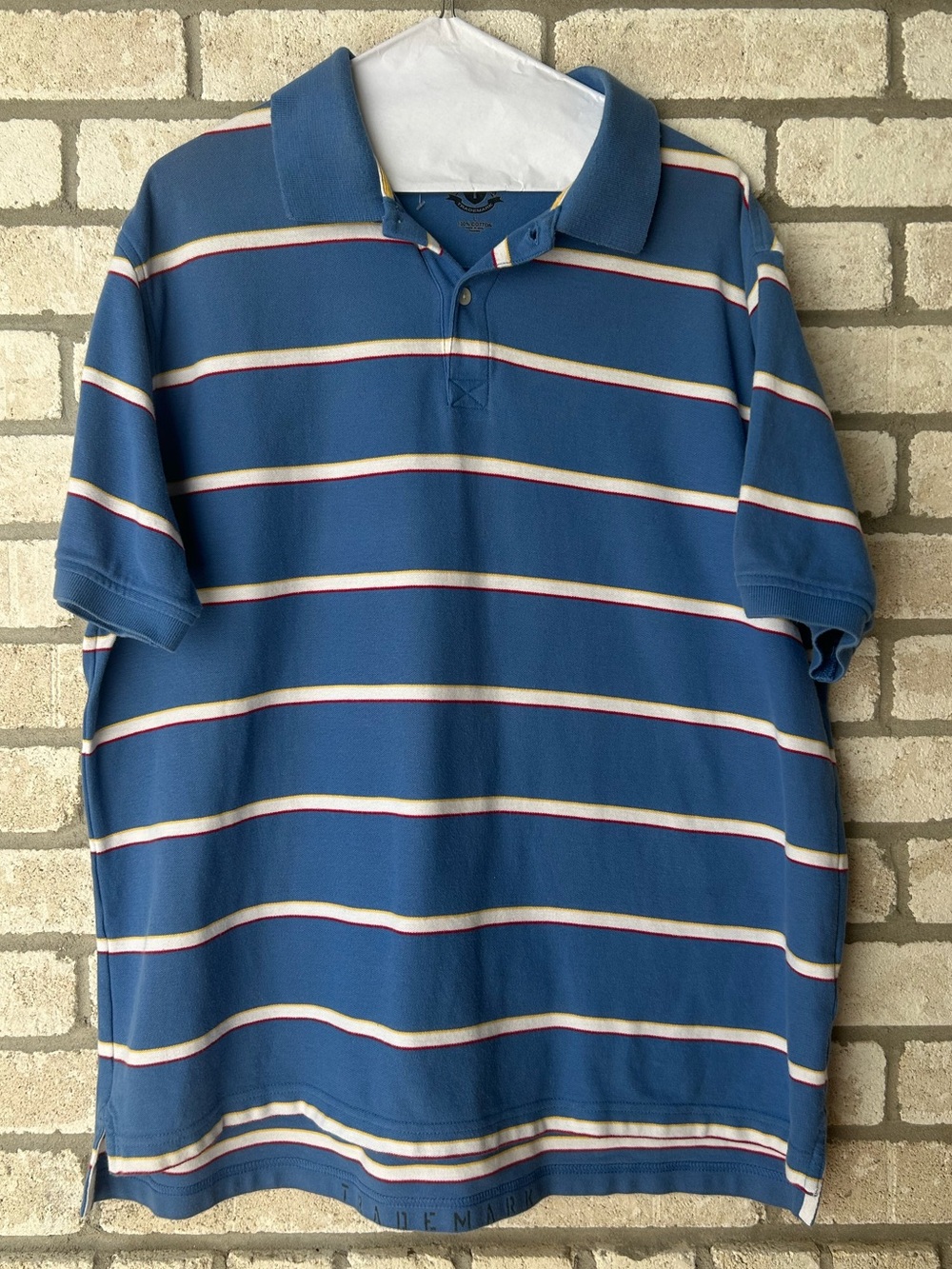RTY Men's Blue Striped Polo Shirt. Size L. NWTGS.